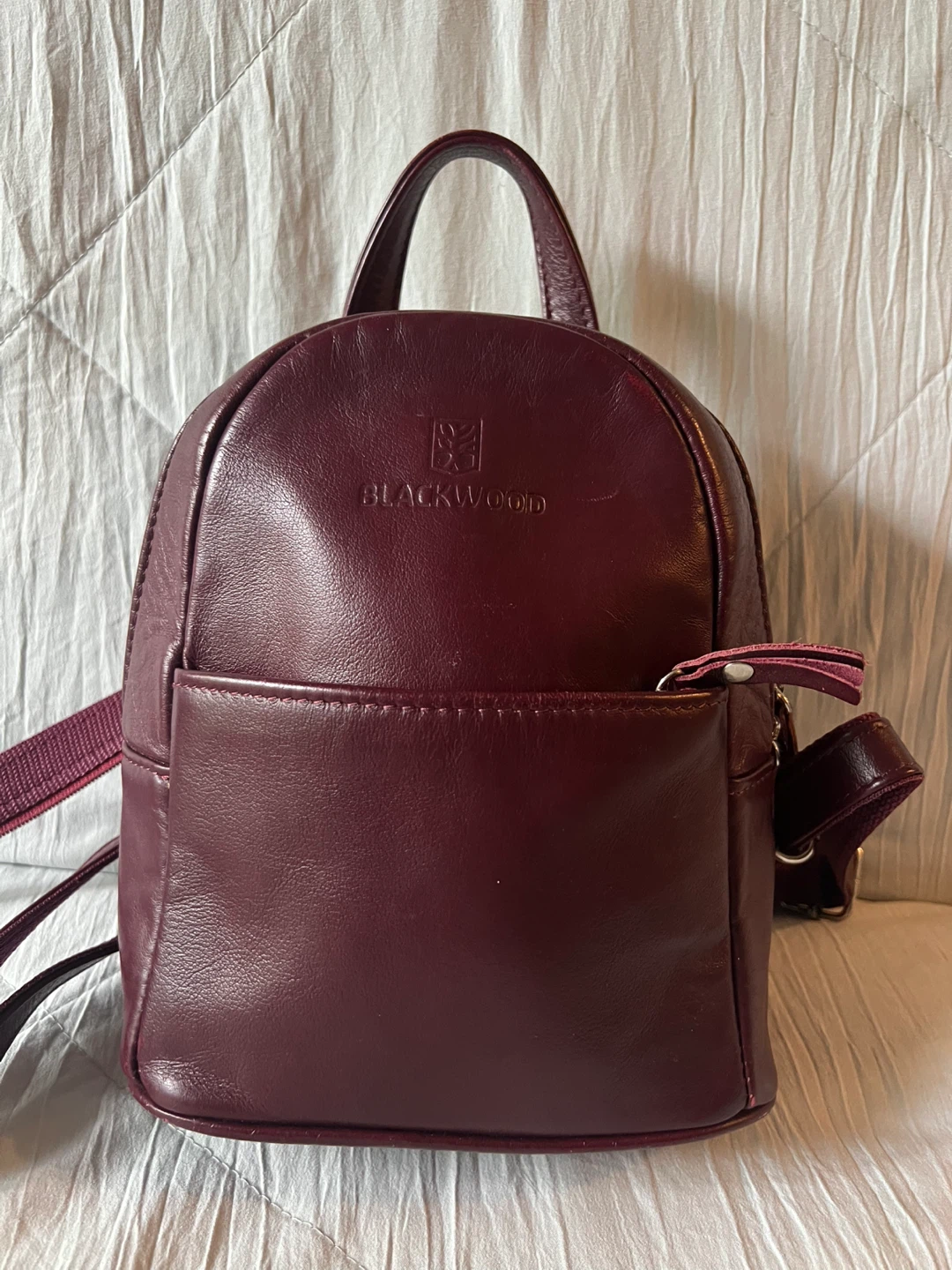 Blackwood Burgundy Genuine Leather Mini Backpack - photo 3