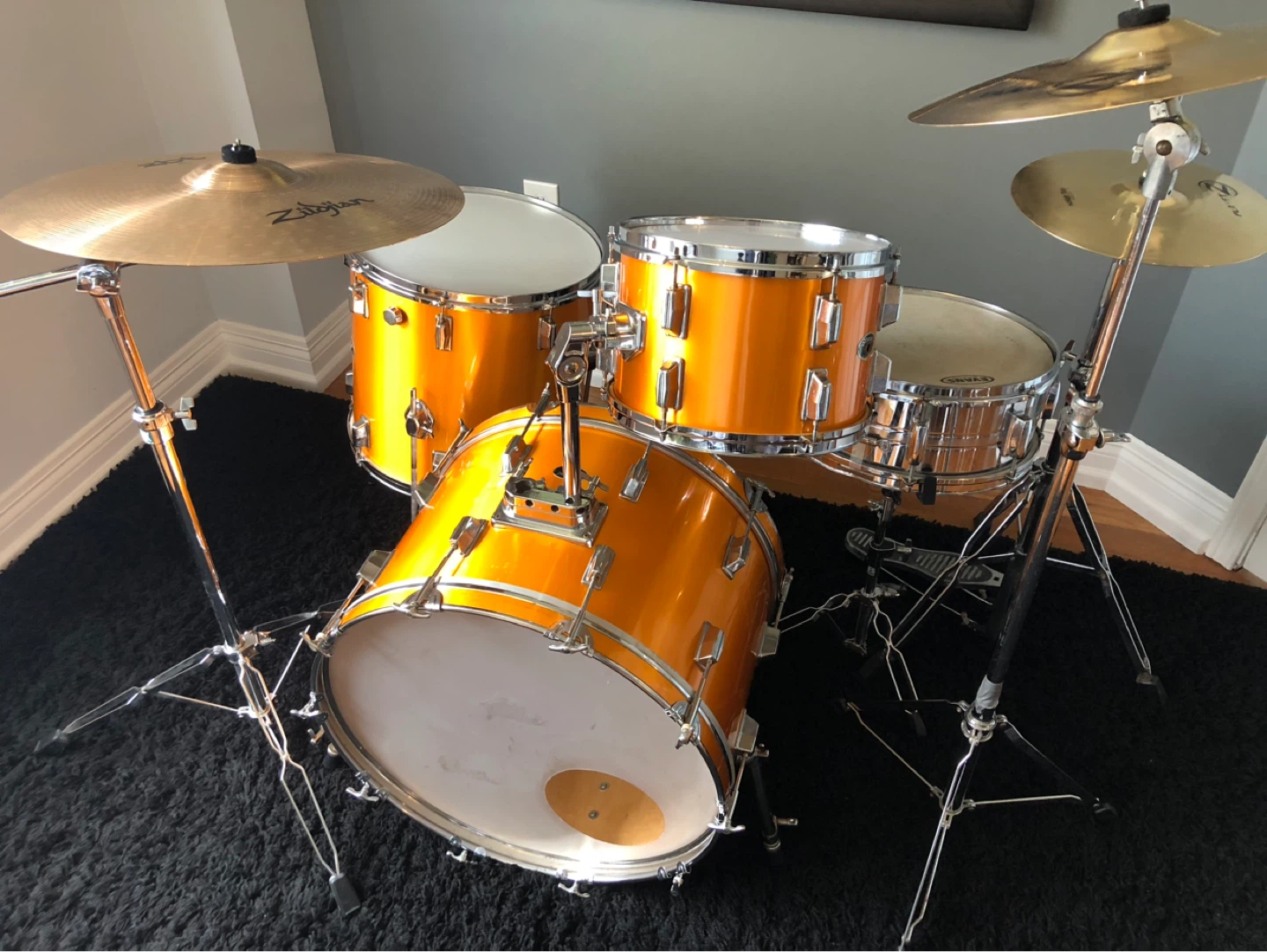 Vintage Stewart drum set — orange funk - photo 3