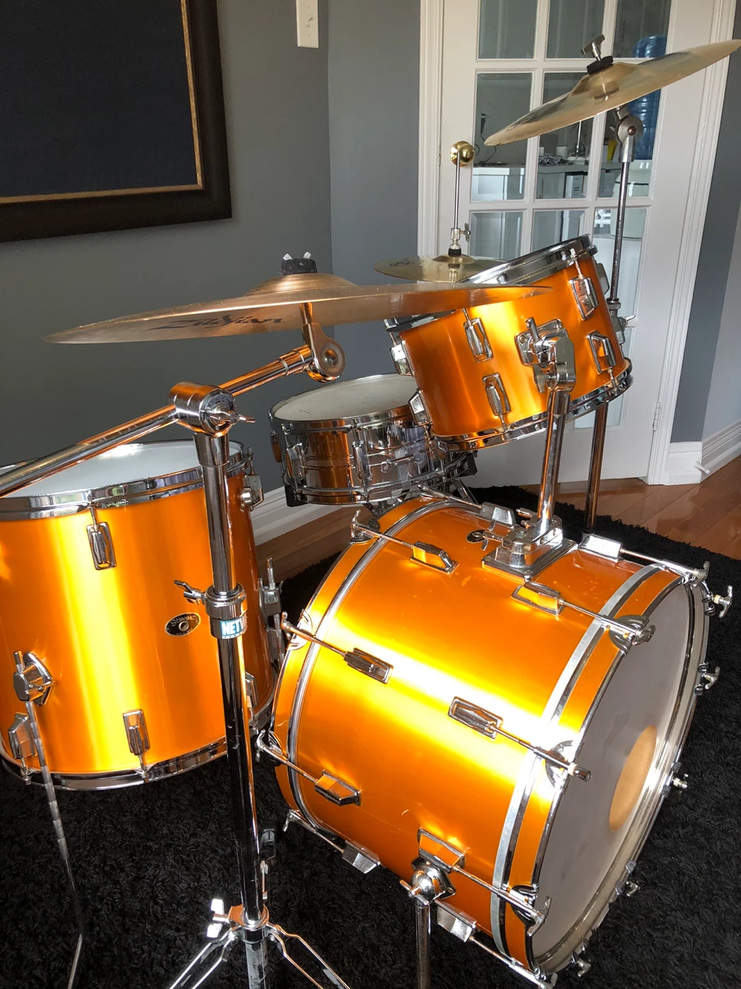 Vintage Stewart drum set — orange funk - photo 4