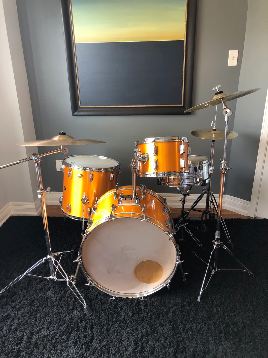 Vintage Stewart drum set — orange funk