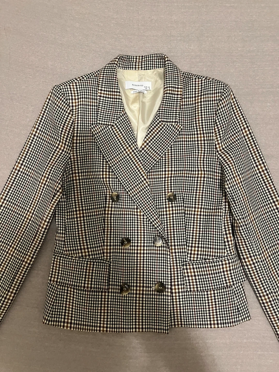 RESERVED Double-Breasted Blazer - Plaid Pattern - photo 3
