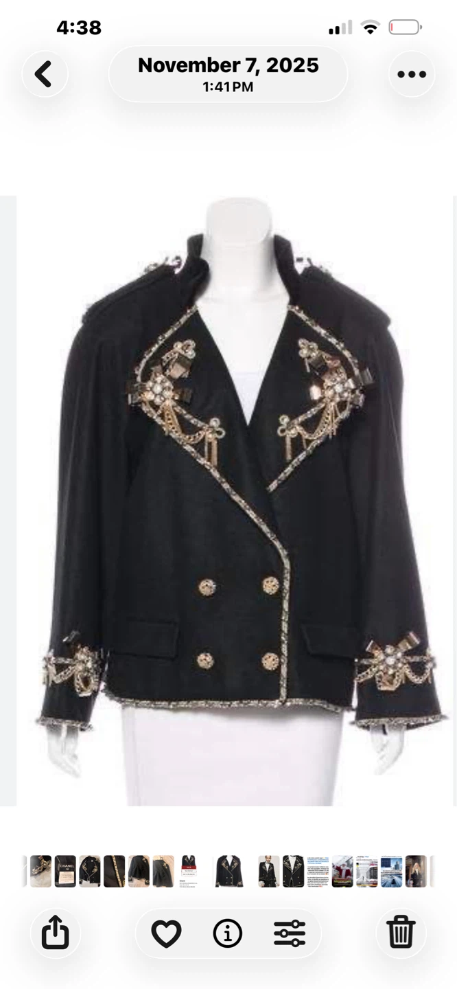 Chanel Black Embellished Jacket Size 36 - photo 2