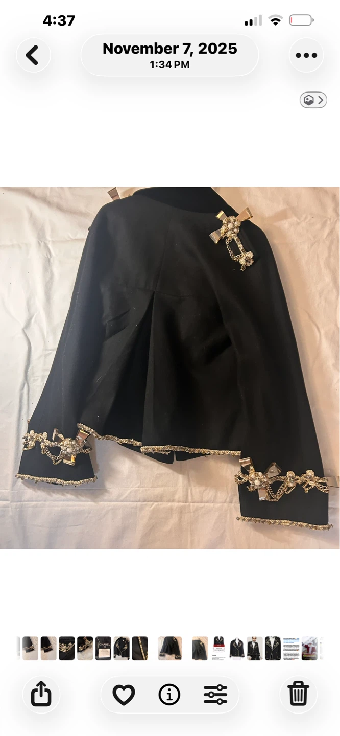 Chanel Black Embellished Jacket Size 36 - photo 3