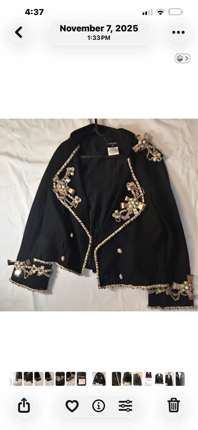 Chanel Black Embellished Jacket Size 36 - photo 5