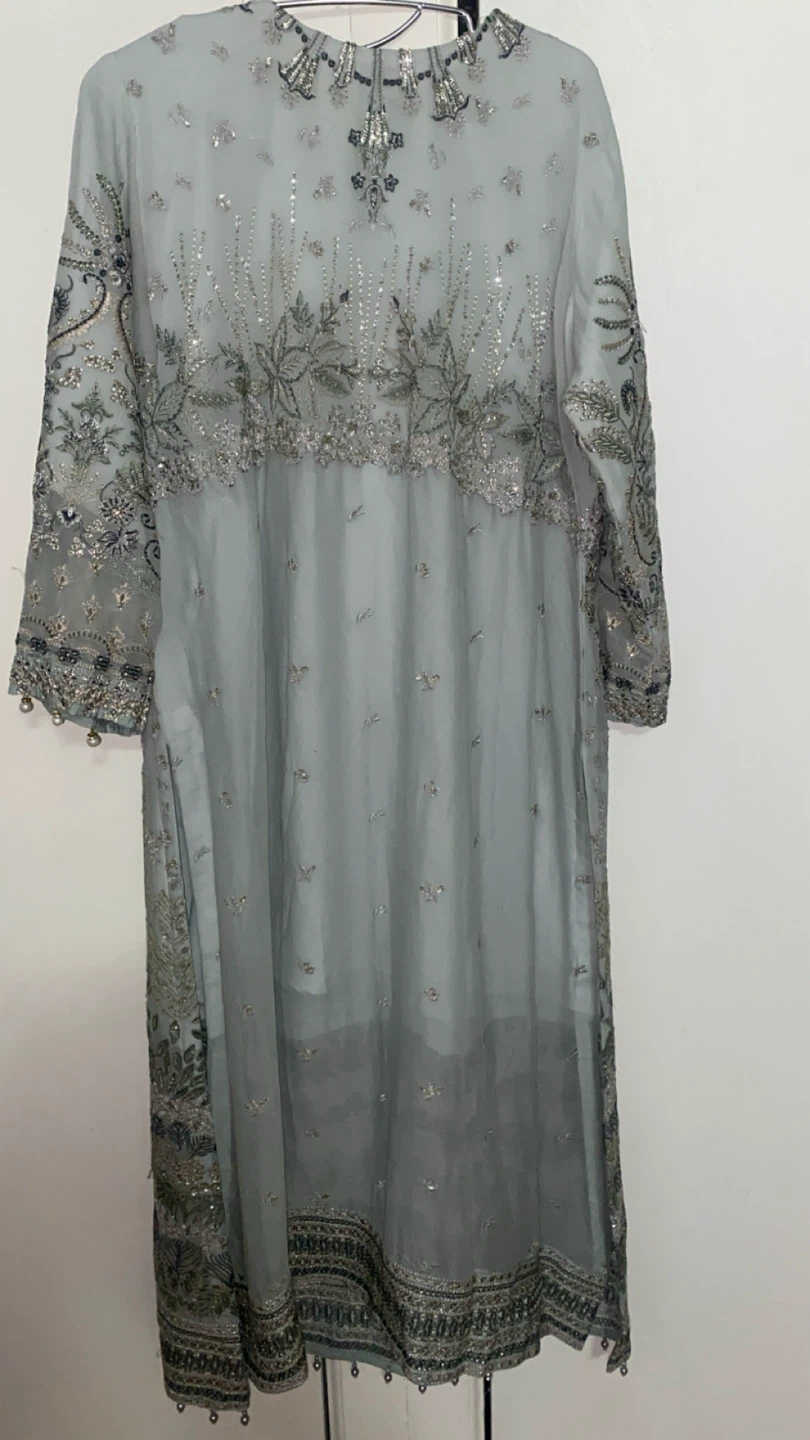 Party wear Embroidered Dress with Dupatta - photo 3