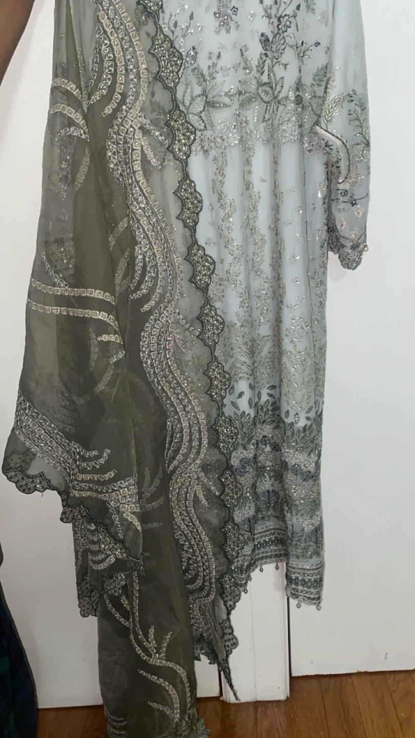 Party wear Embroidered Dress with Dupatta - photo 5