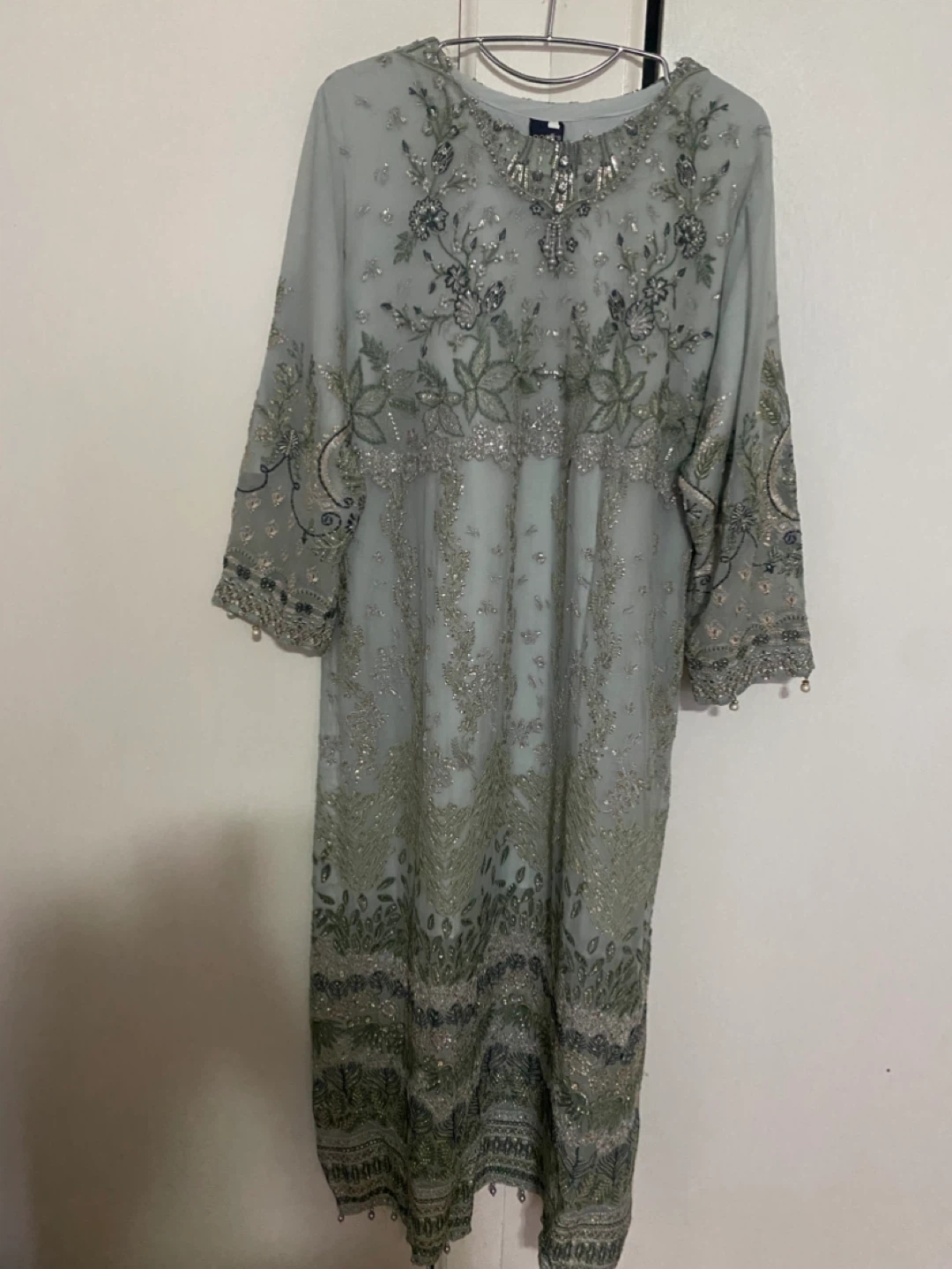 Party wear Embroidered Dress with Dupatta - photo 4