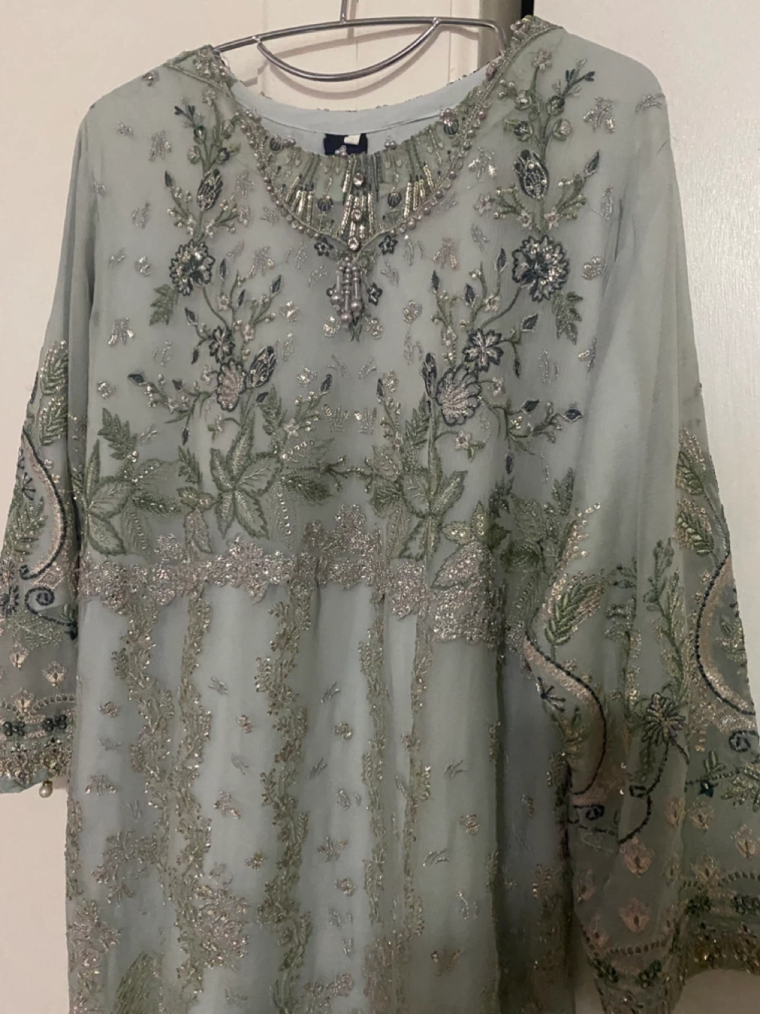 Party wear Embroidered Dress with Dupatta - photo 2