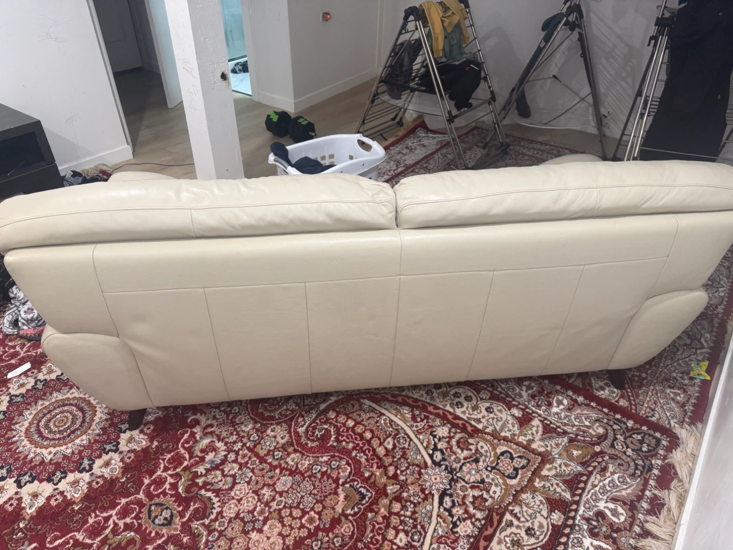 Cream Leather Sofa