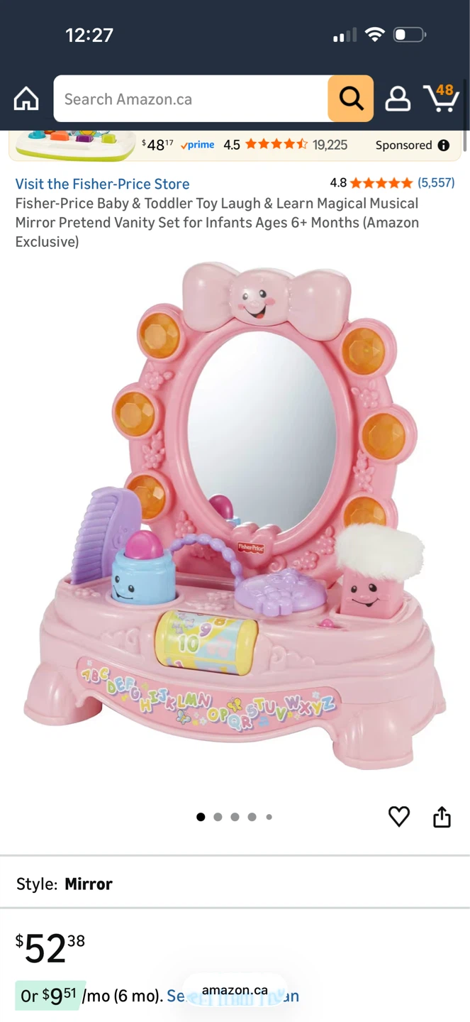 Fisher-Price Laugh & Learn Musical Mirror Pretend Vanity Set