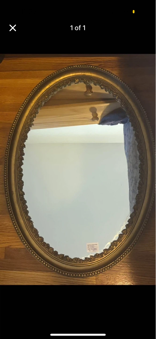 VINTAGE Gold Oval Decorative Mirror