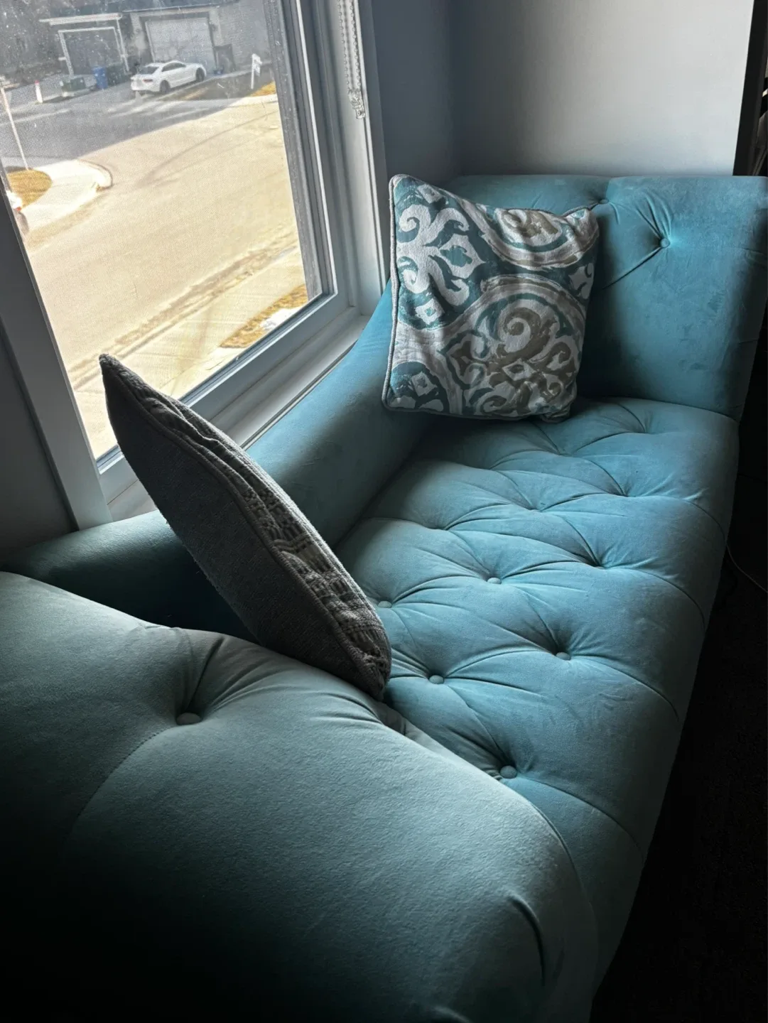 Teal chaise lounge or entrance bench - photo 2