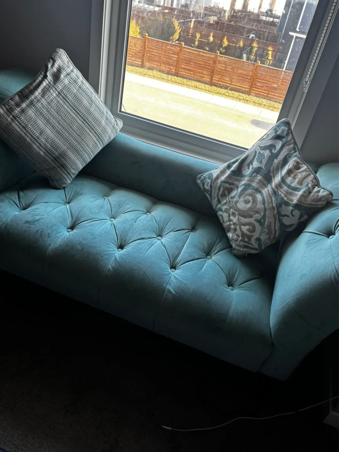 Teal chaise lounge or entrance bench - photo 3
