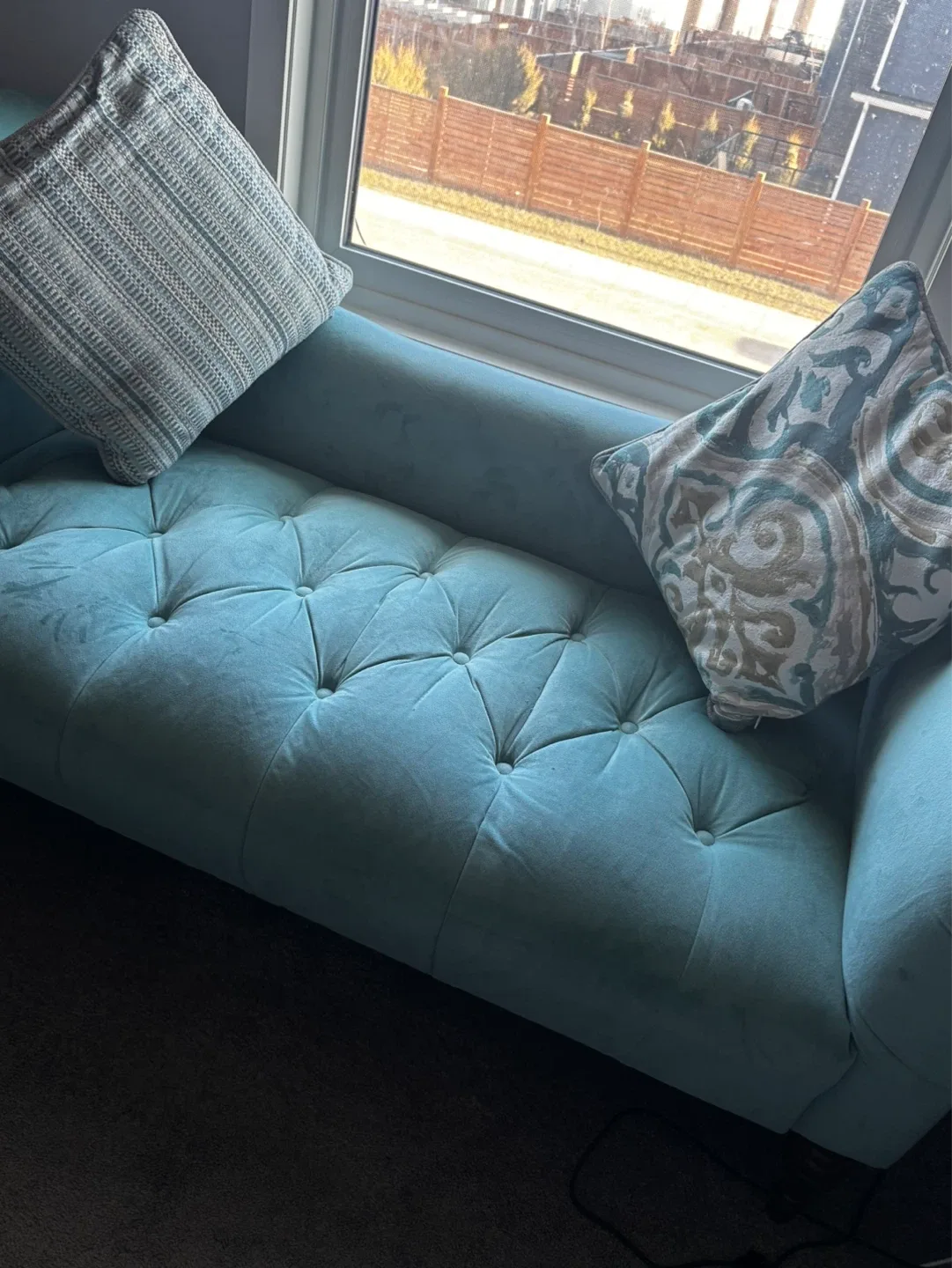 Teal chaise lounge or entrance bench - photo 5