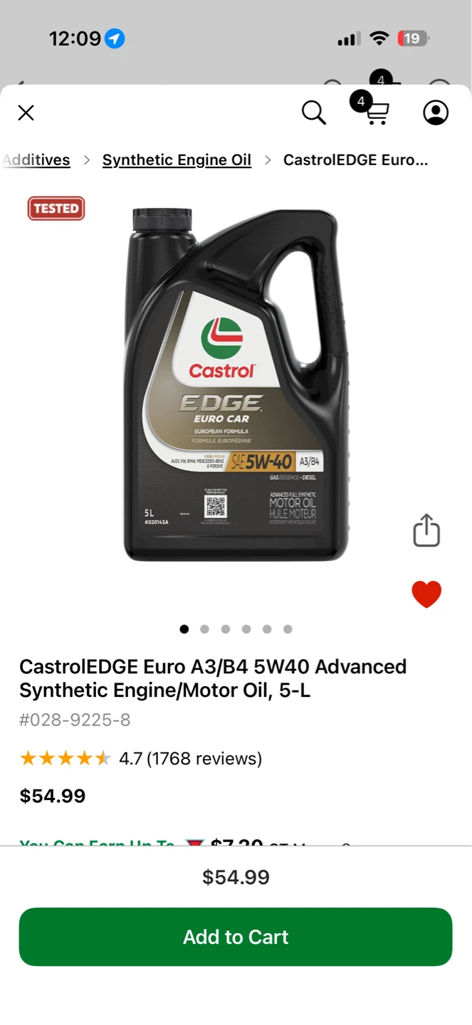 Unopened Castrol EDGE 5W-40 Full Synthetic Motor Oil, 5L - photo 2