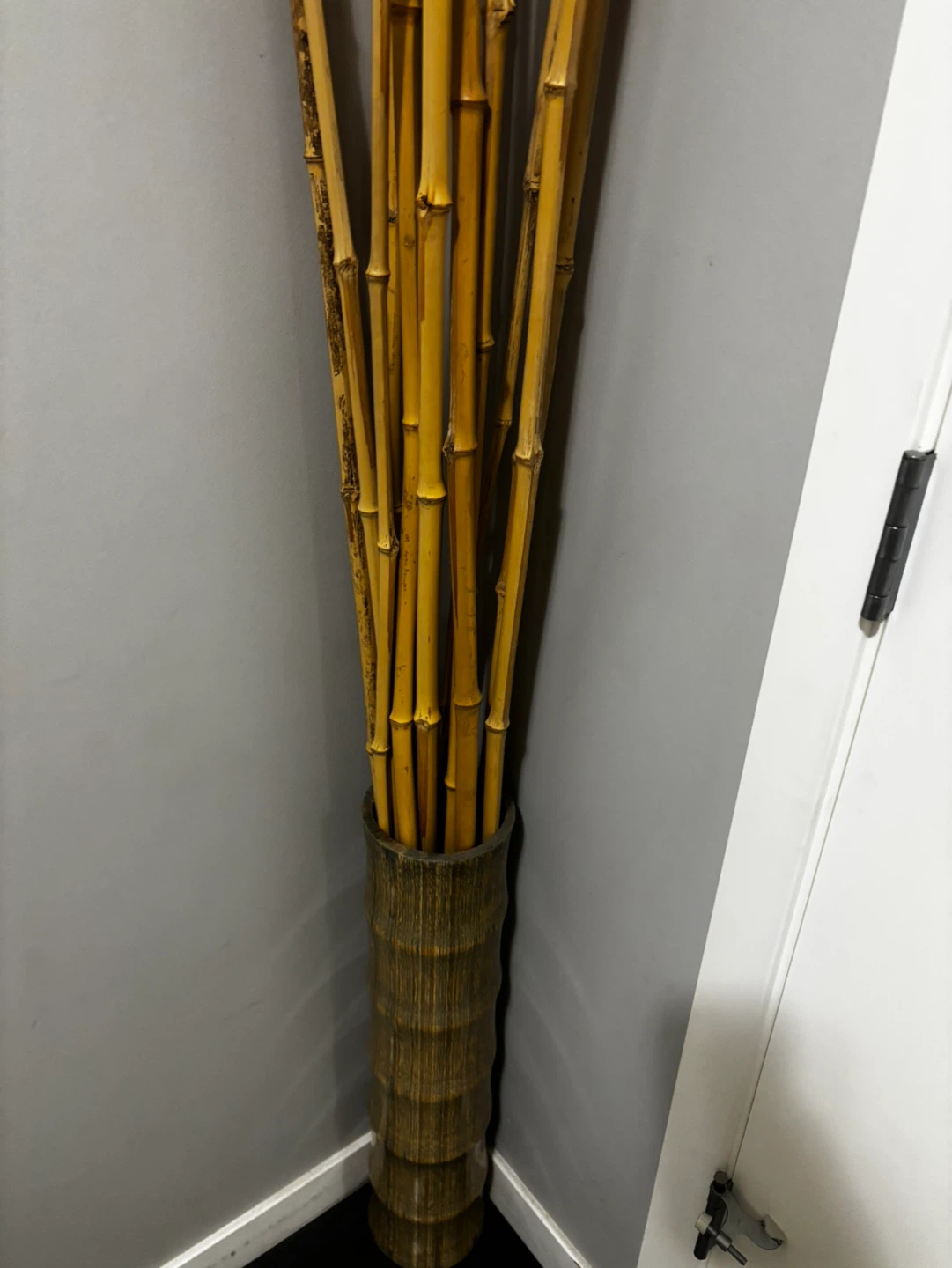 Tall Bamboo Dried Arrangement with Woven Vase - photo 2
