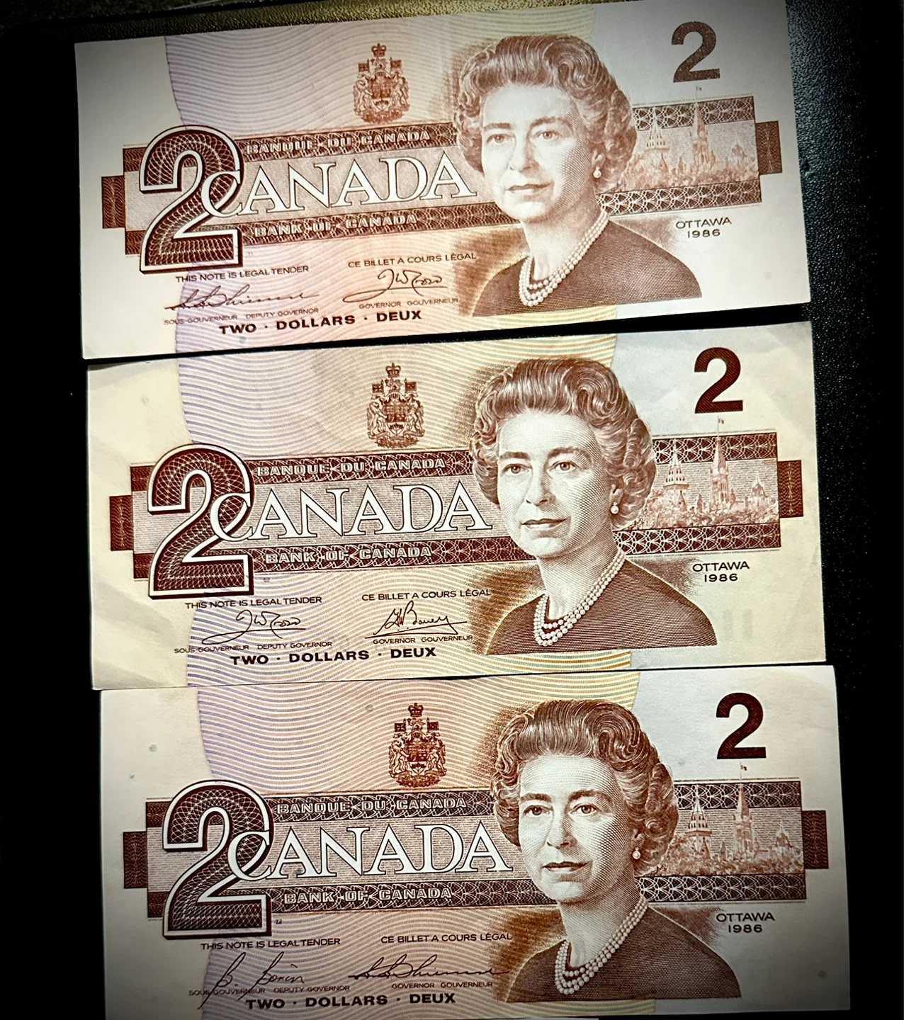 1986 Canadian $2 Bills