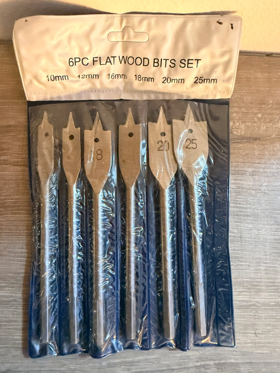 6 Piece Flat Wood Bits Set