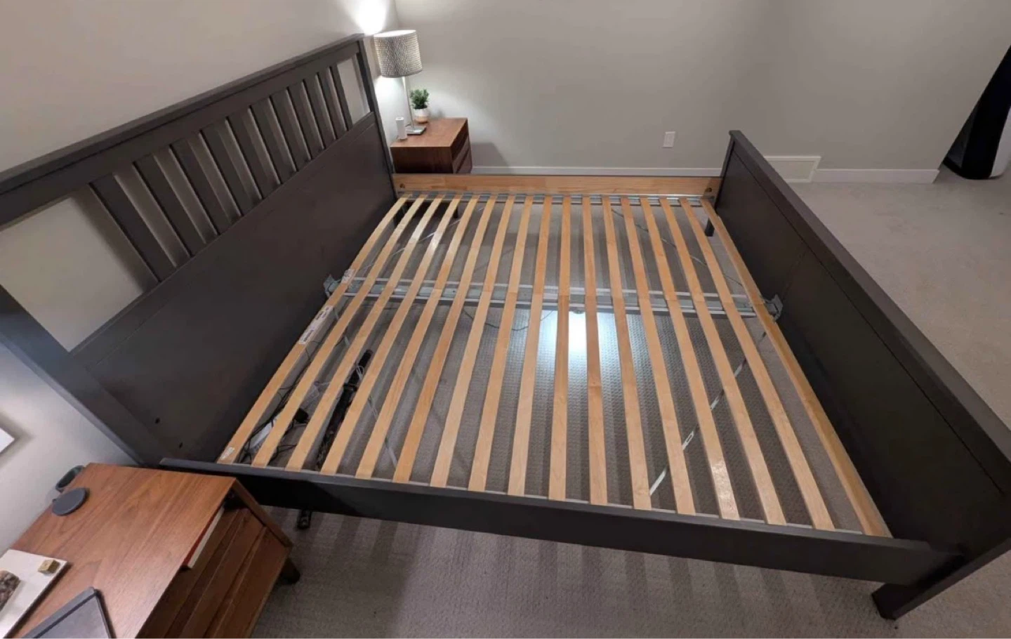 IKEA HEMNES King bed frame dark grey colour - photo 2