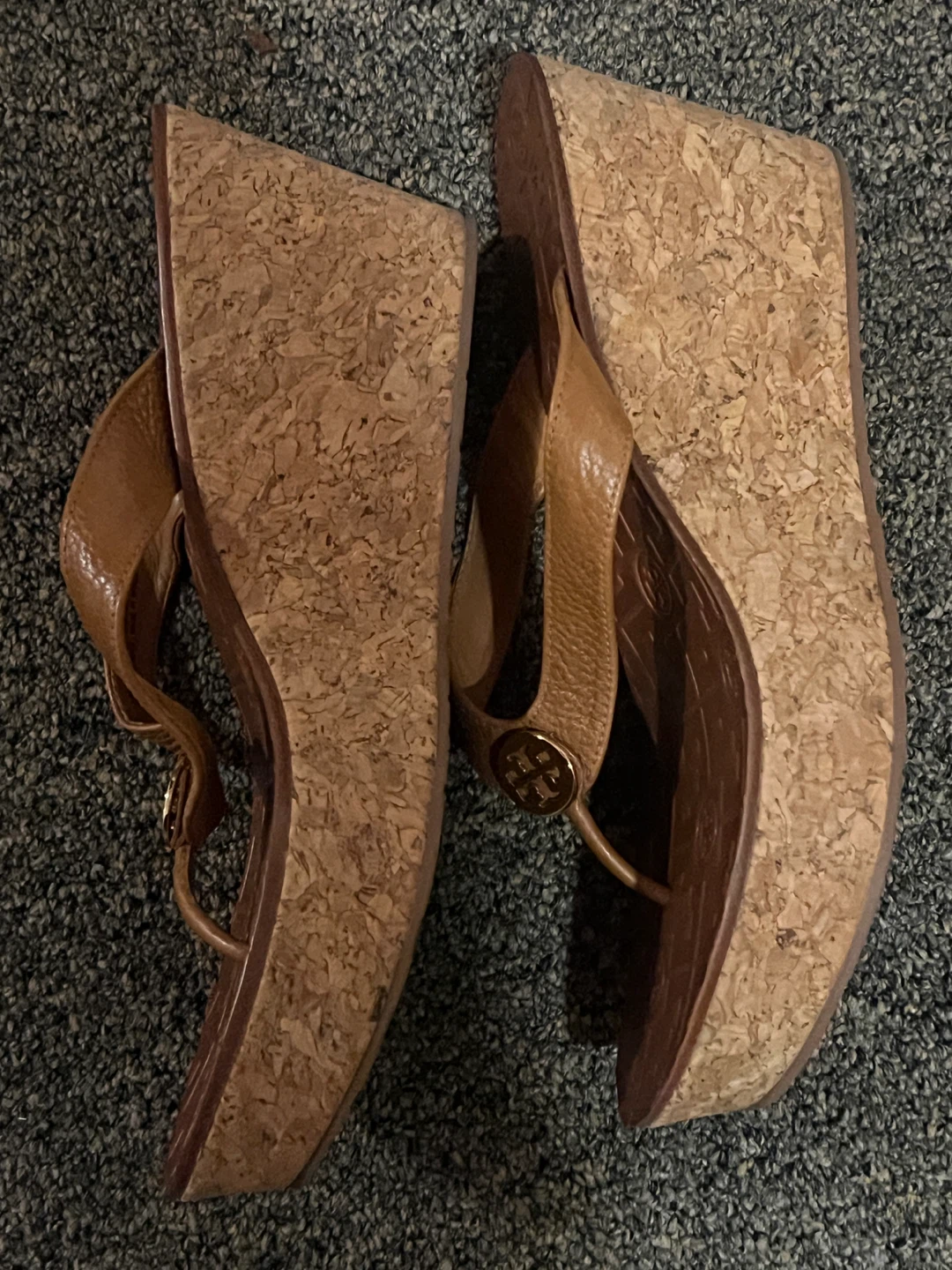 Tory Burch Cork Wedge Flip Flops Size 9 - photo 2