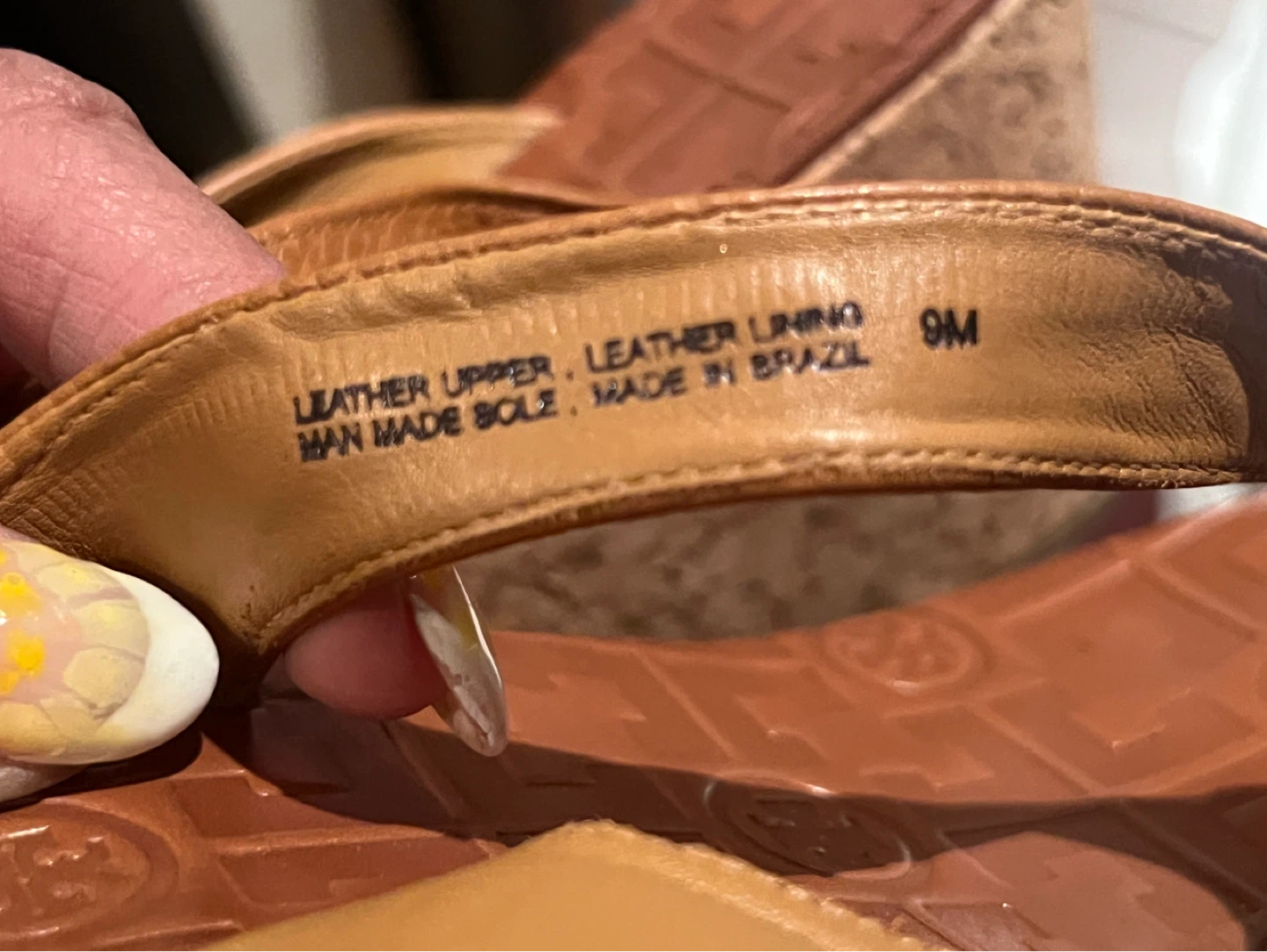 Tory Burch Cork Wedge Flip Flops Size 9 - photo 3