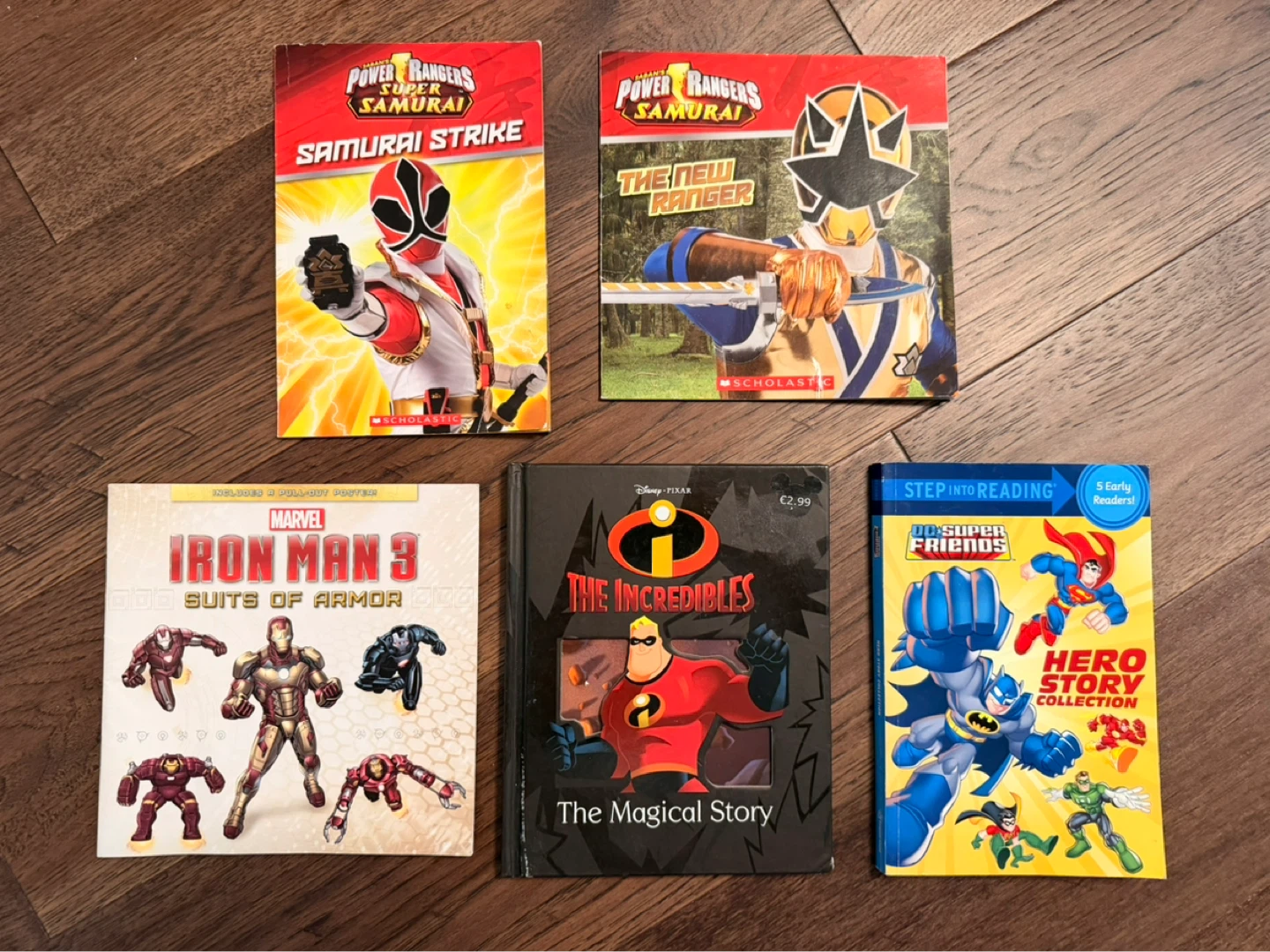 $5 for all!! Kids Books: Power Rangers, Marvel, Incredibles, DC
