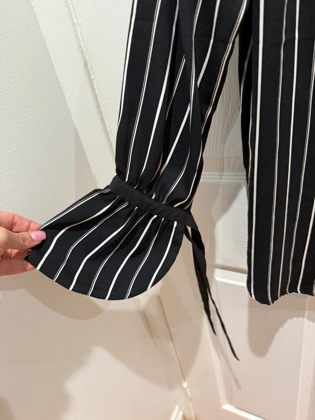 Black and White Striped Blouse - photo 3