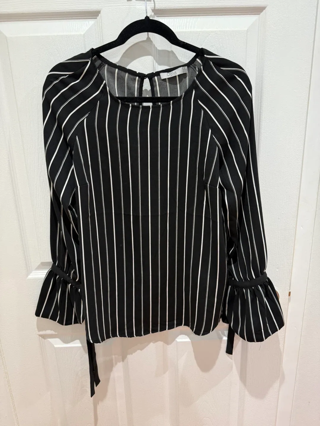 Black and White Striped Blouse