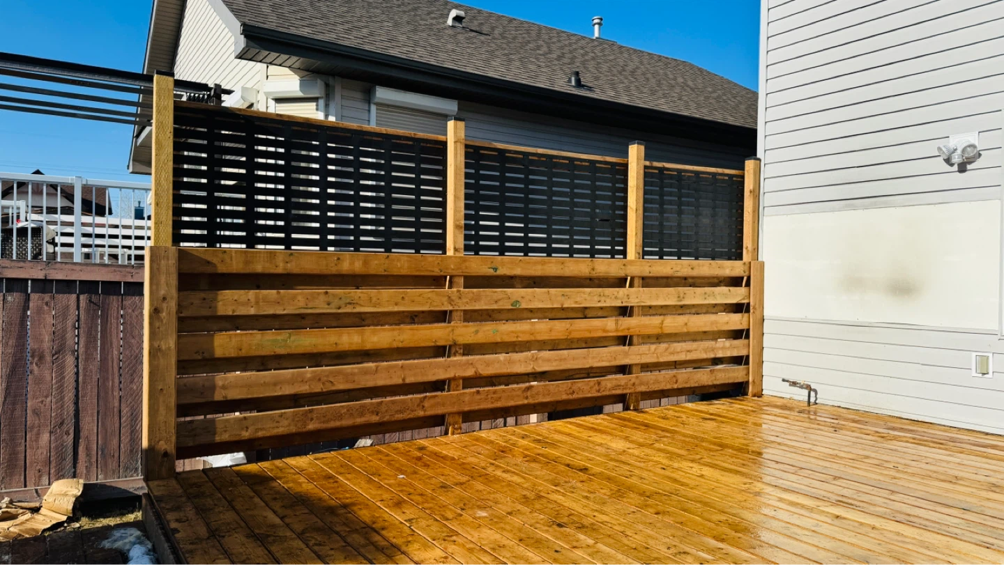 Wooden Deck with Railings and Privacy Screen - photo 2