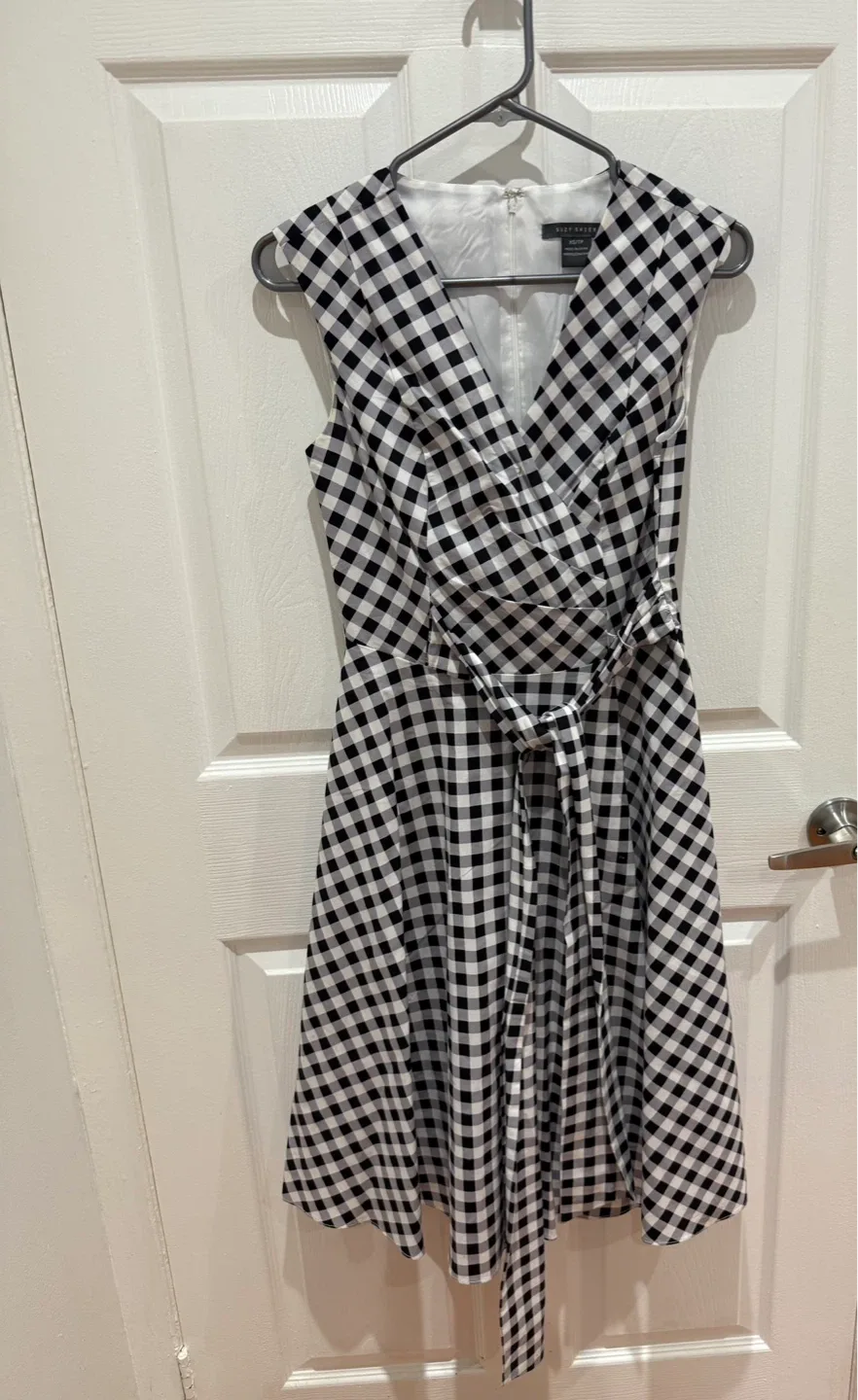 Suzy Shier Black and White Gingham Dress