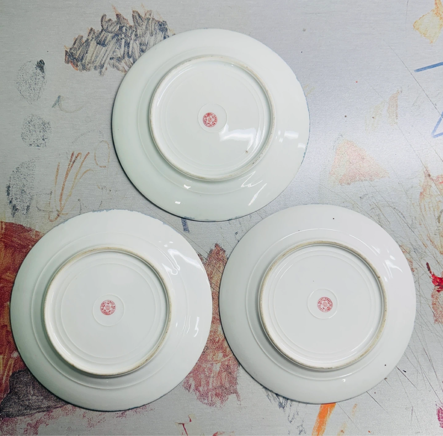 Vintage Lot of Japan Blue Floral Lusterware Salad Dessert Plates - photo 2