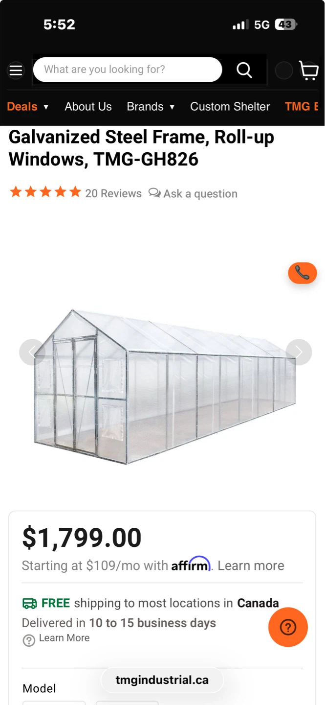 StanForge 8'x26' Galvanized Steel Greenhouse Grow Tent