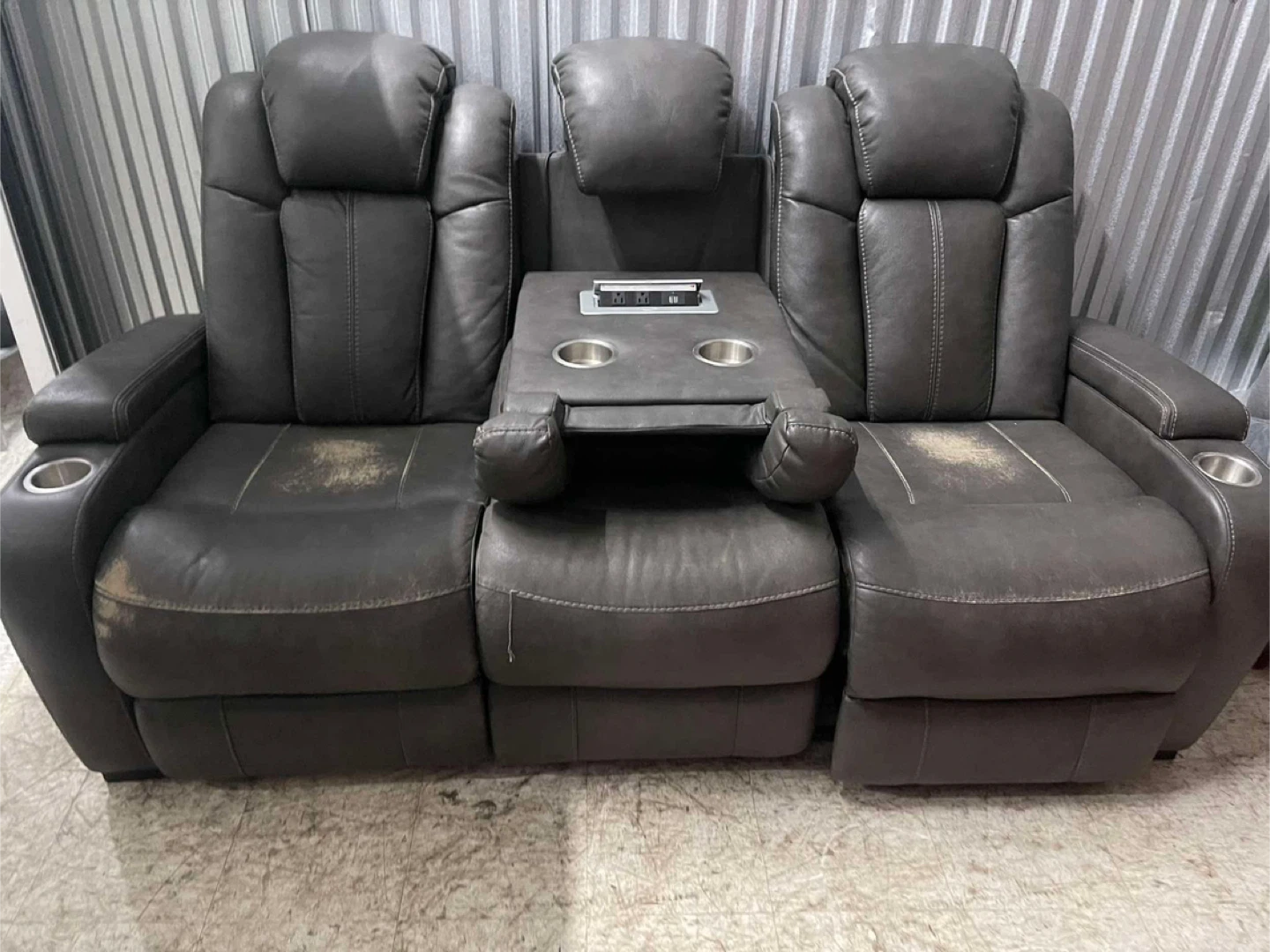 3 seat leather recliner with delivery