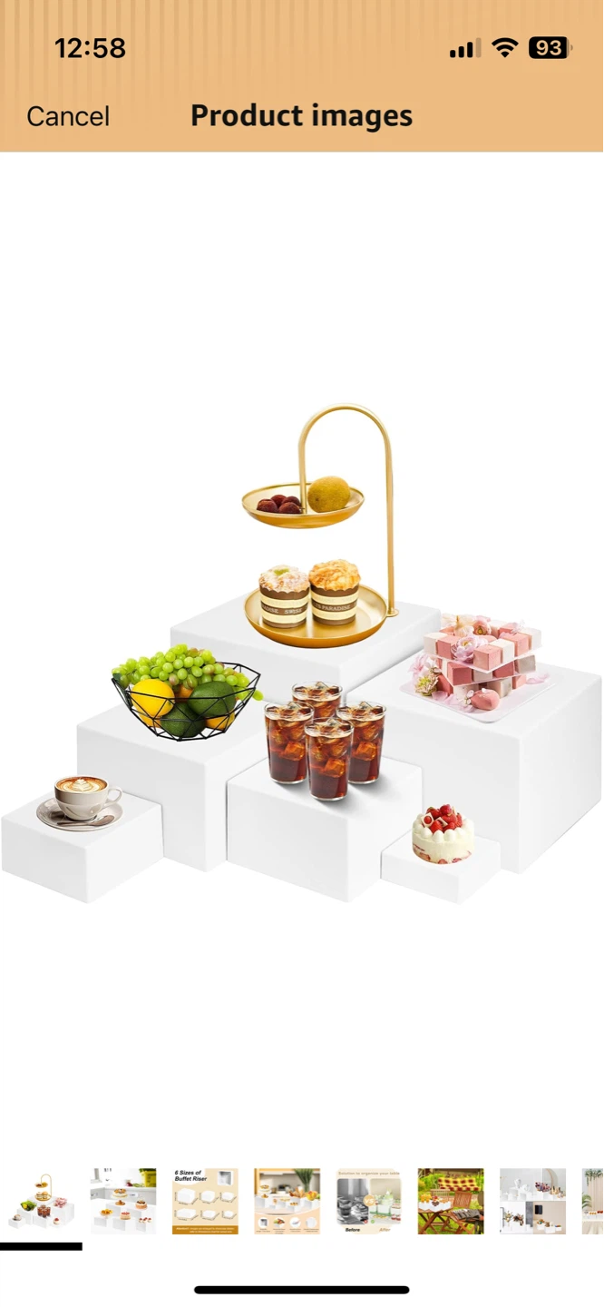 6 Sizes White Buffet Risers Display Stands