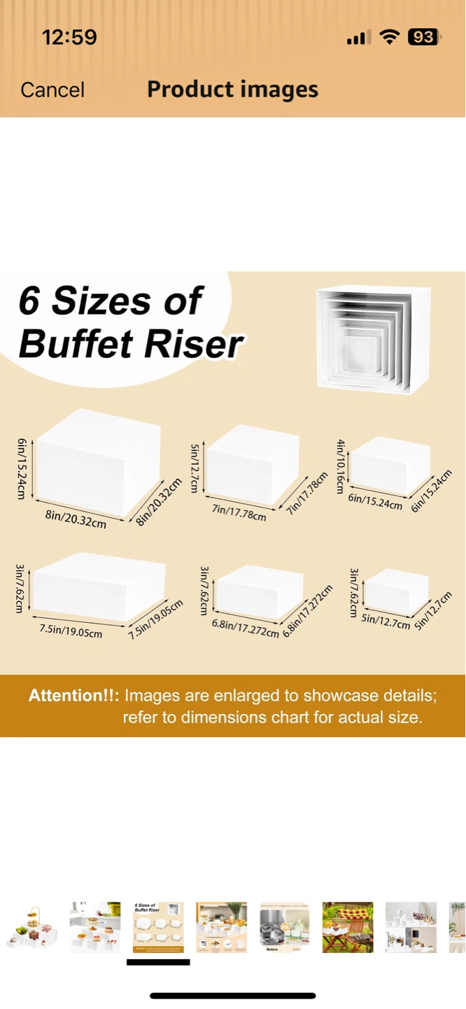 6 Sizes White Buffet Risers Display Stands - photo 2