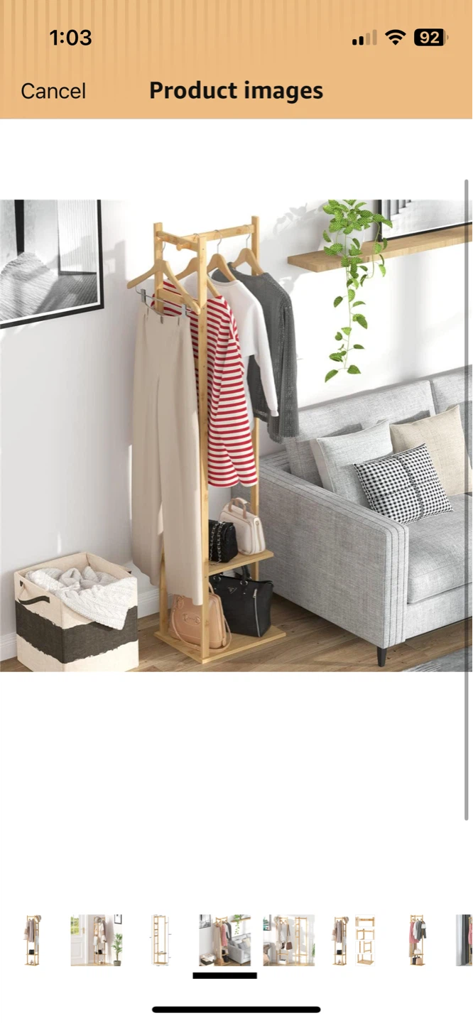 Bamboo Coat Rack with Shelves - photo 3