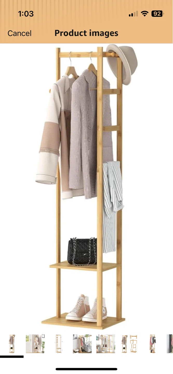 Bamboo Coat Rack with Shelves