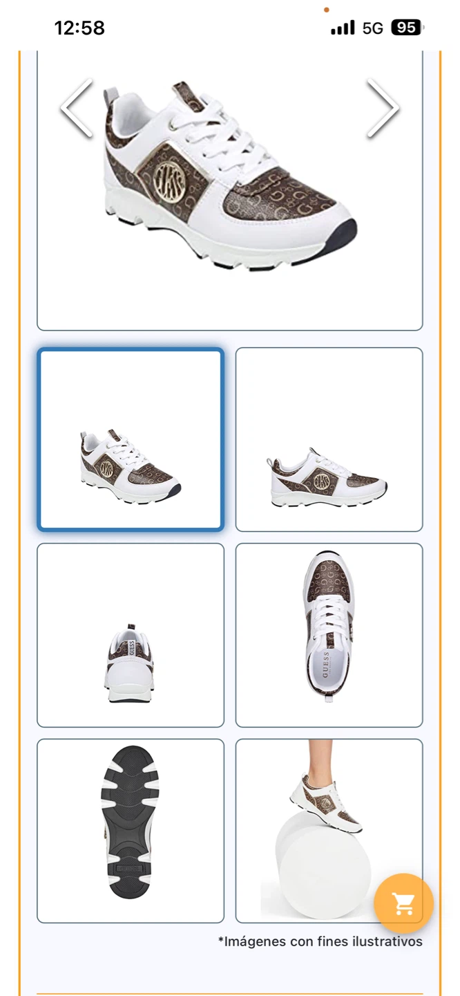 Guess Logo Print Sneakers - White/Brown - photo 2