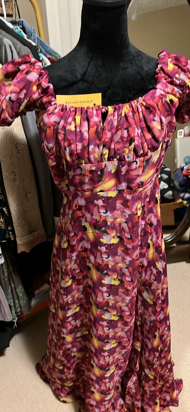 BELANGELIQUE Floral Puff Sleeve Maxi Dress - photo 3