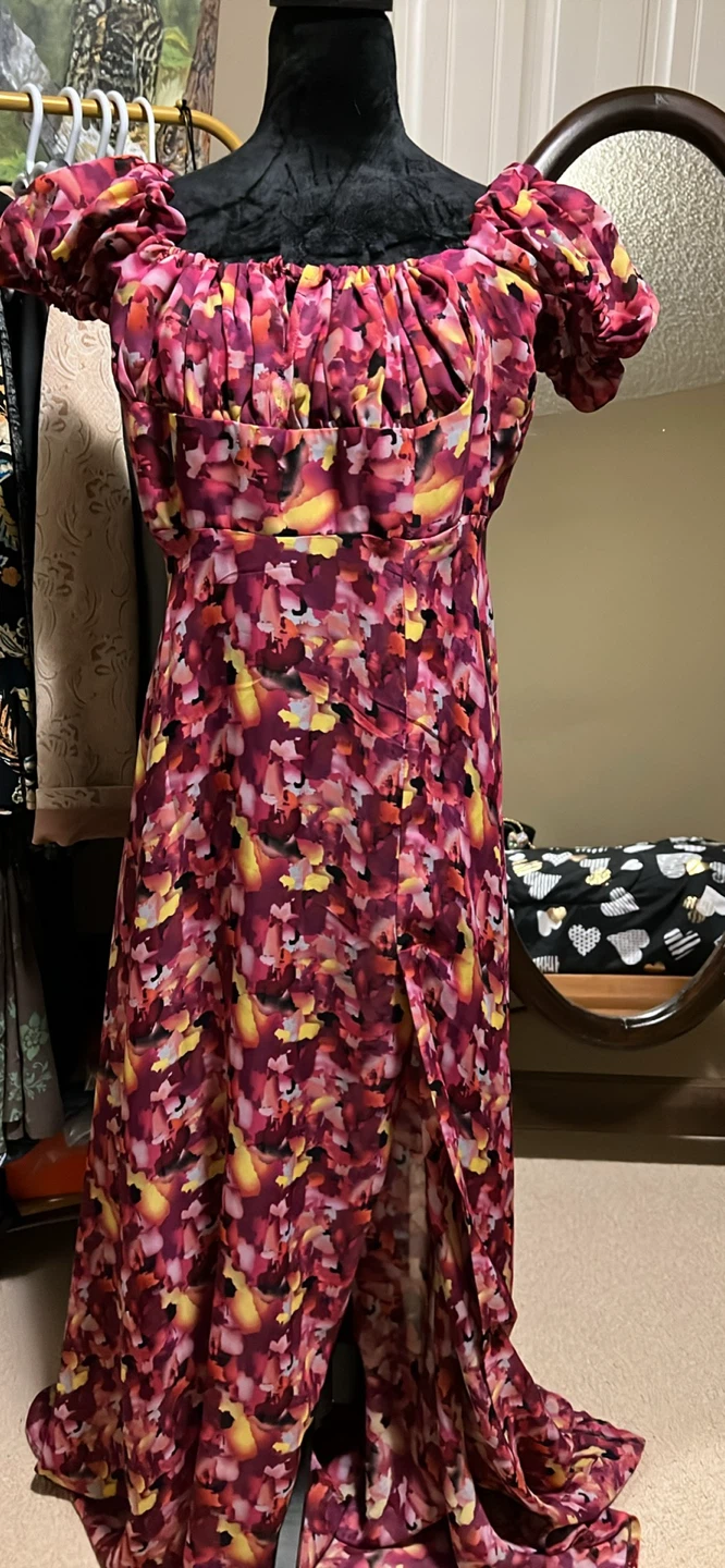 BELANGELIQUE Floral Puff Sleeve Maxi Dress
