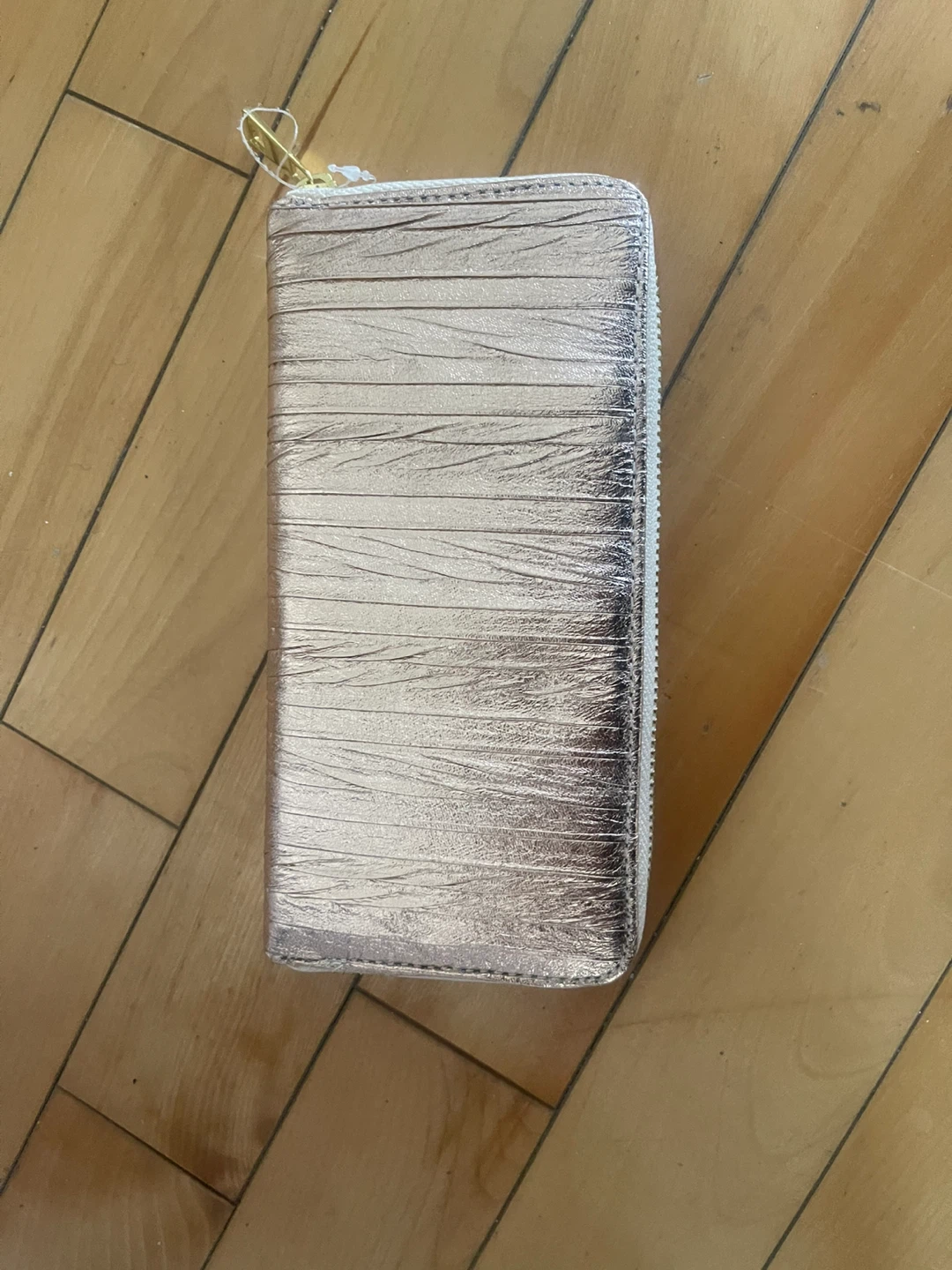 Rose Gold Wrinkled Clutch Wallet