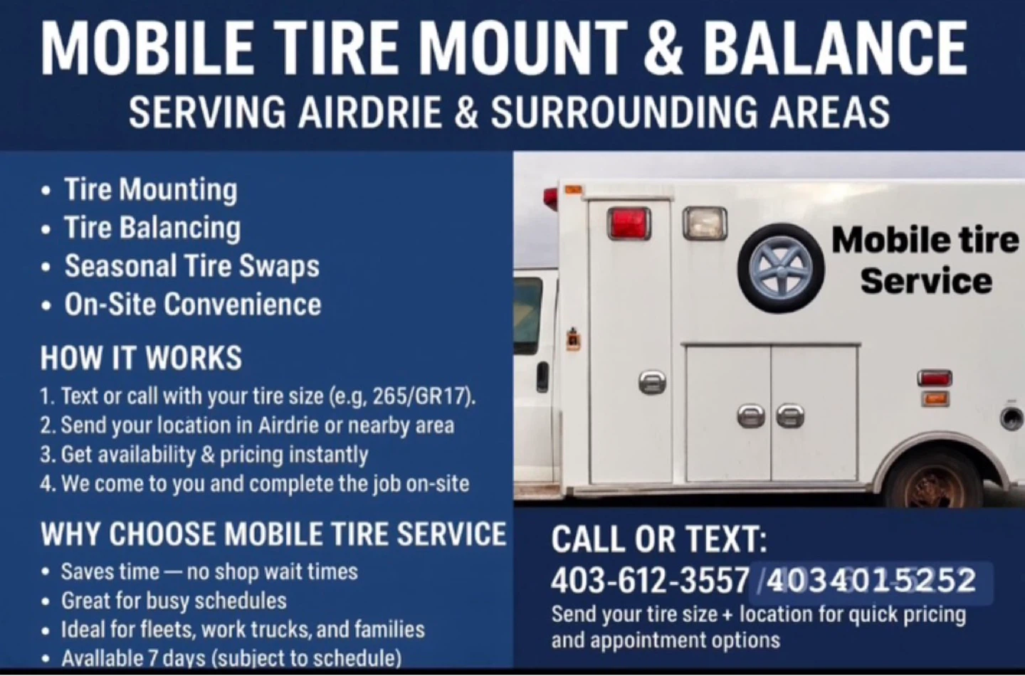 Mobile Tire Mount & Balance Service