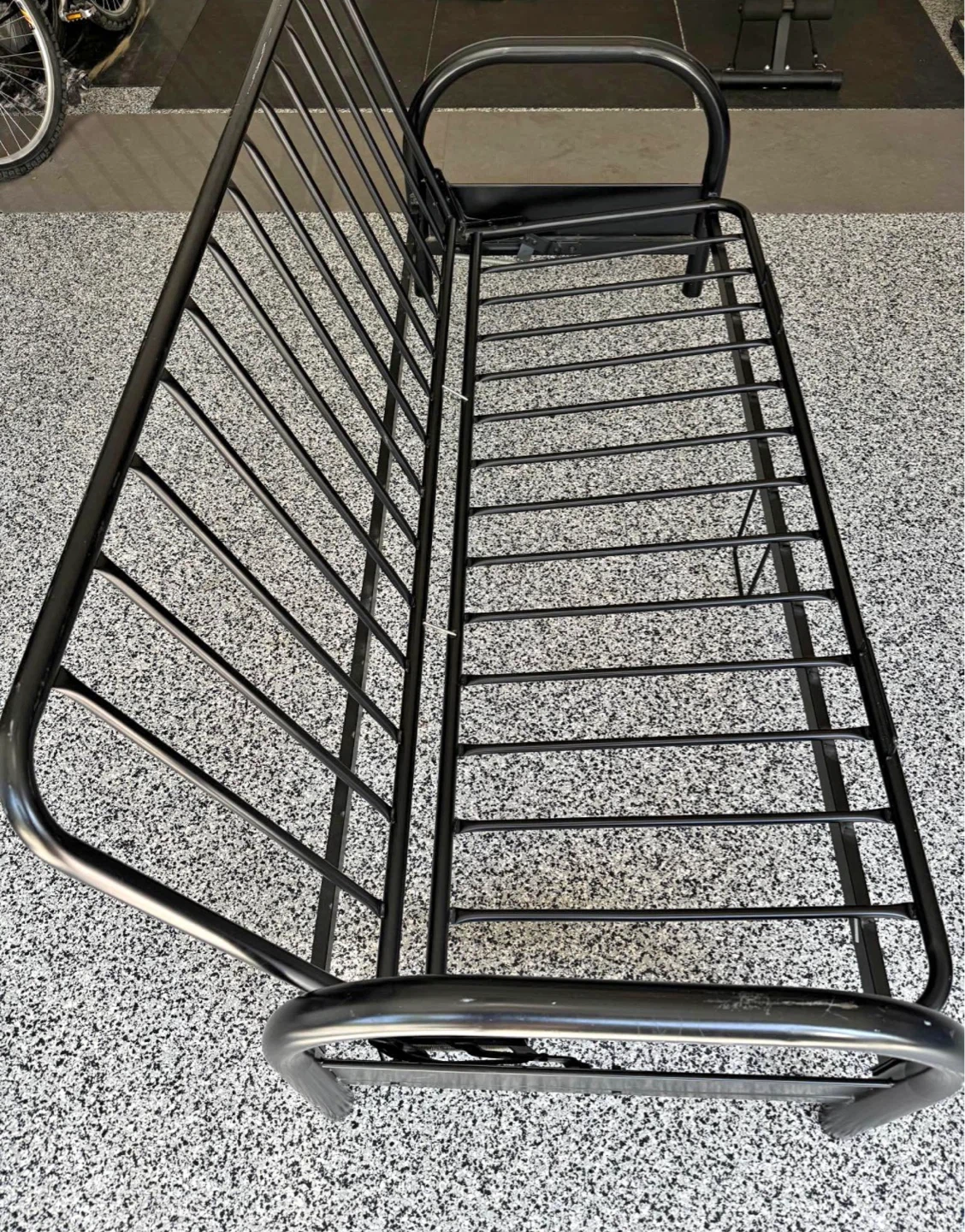Black Metal Futon Frame with like new mattress - photo 2