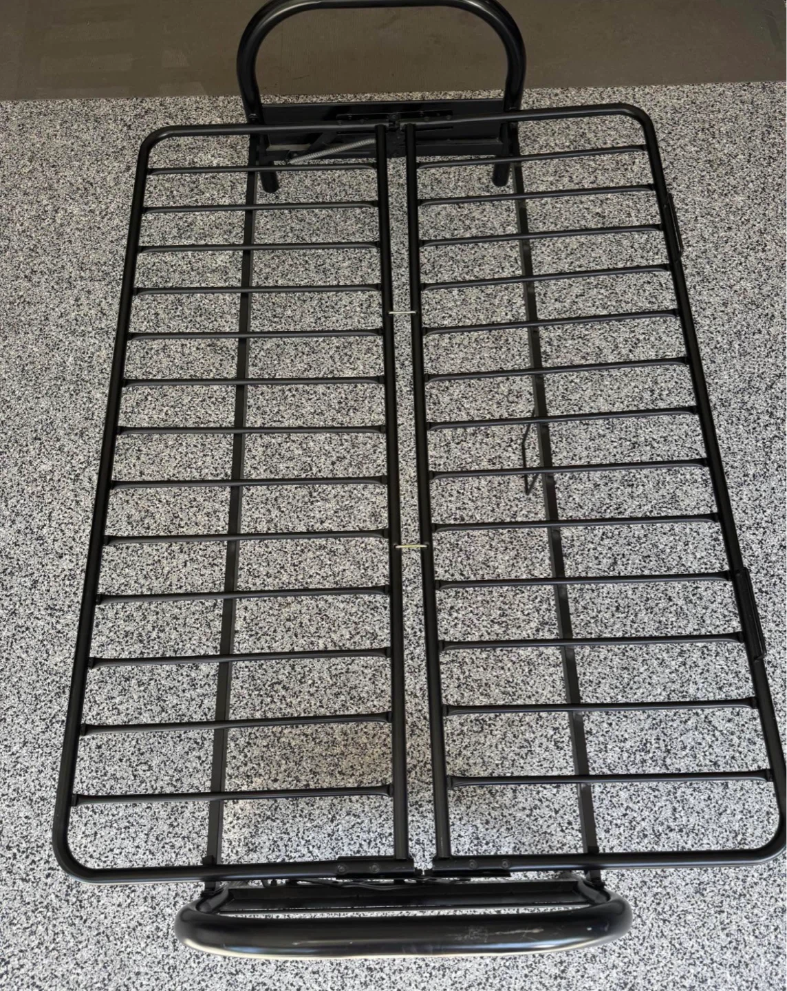 Black Metal Futon Frame with like new mattress