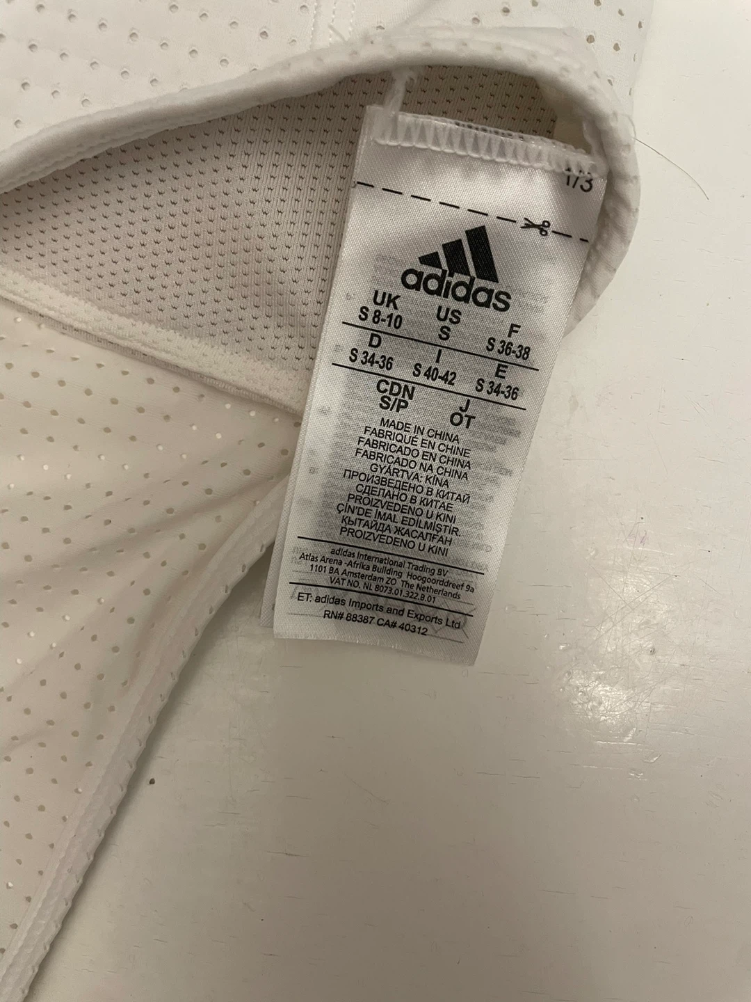Adidas Perforated Sports Bra White Size S - photo 3