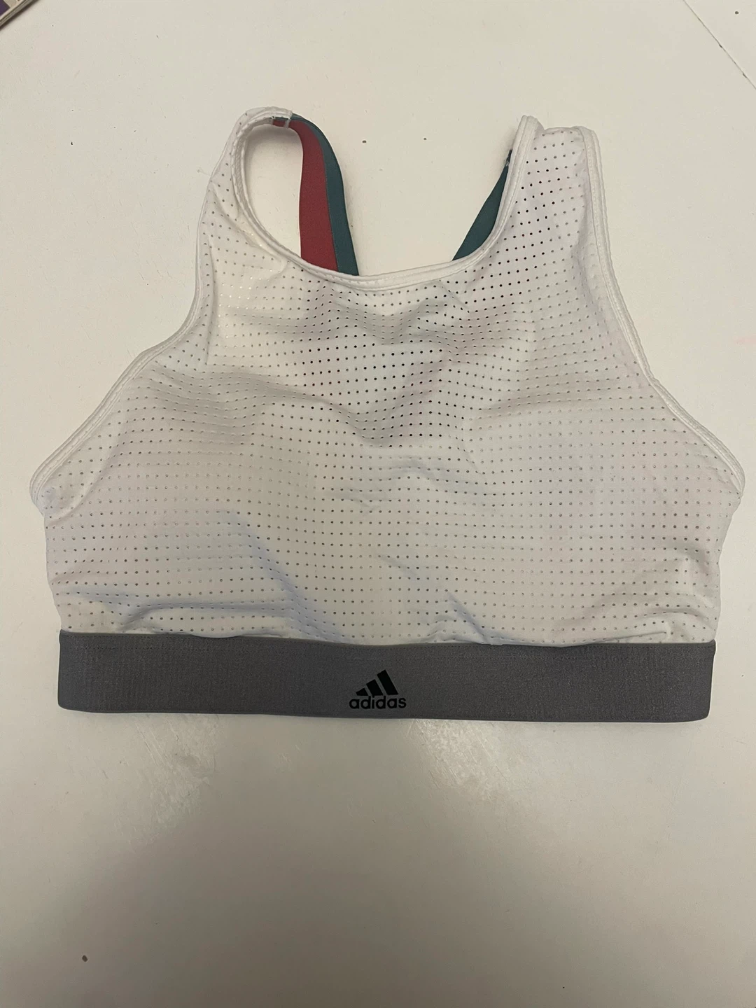 Adidas Perforated Sports Bra White Size S