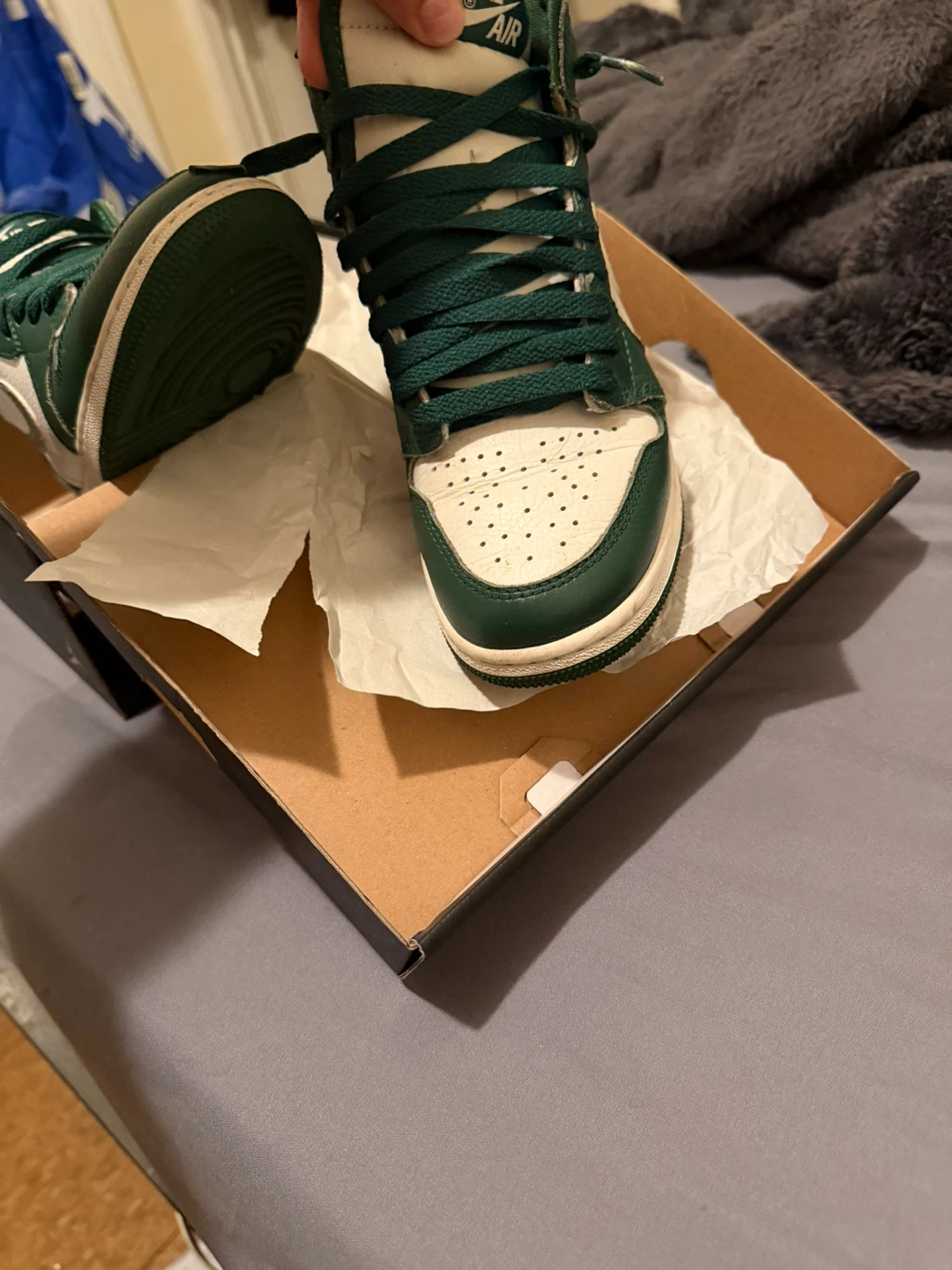 Nike Air Jordan 1 High OG "Lucky Green" Sneakers - photo 4