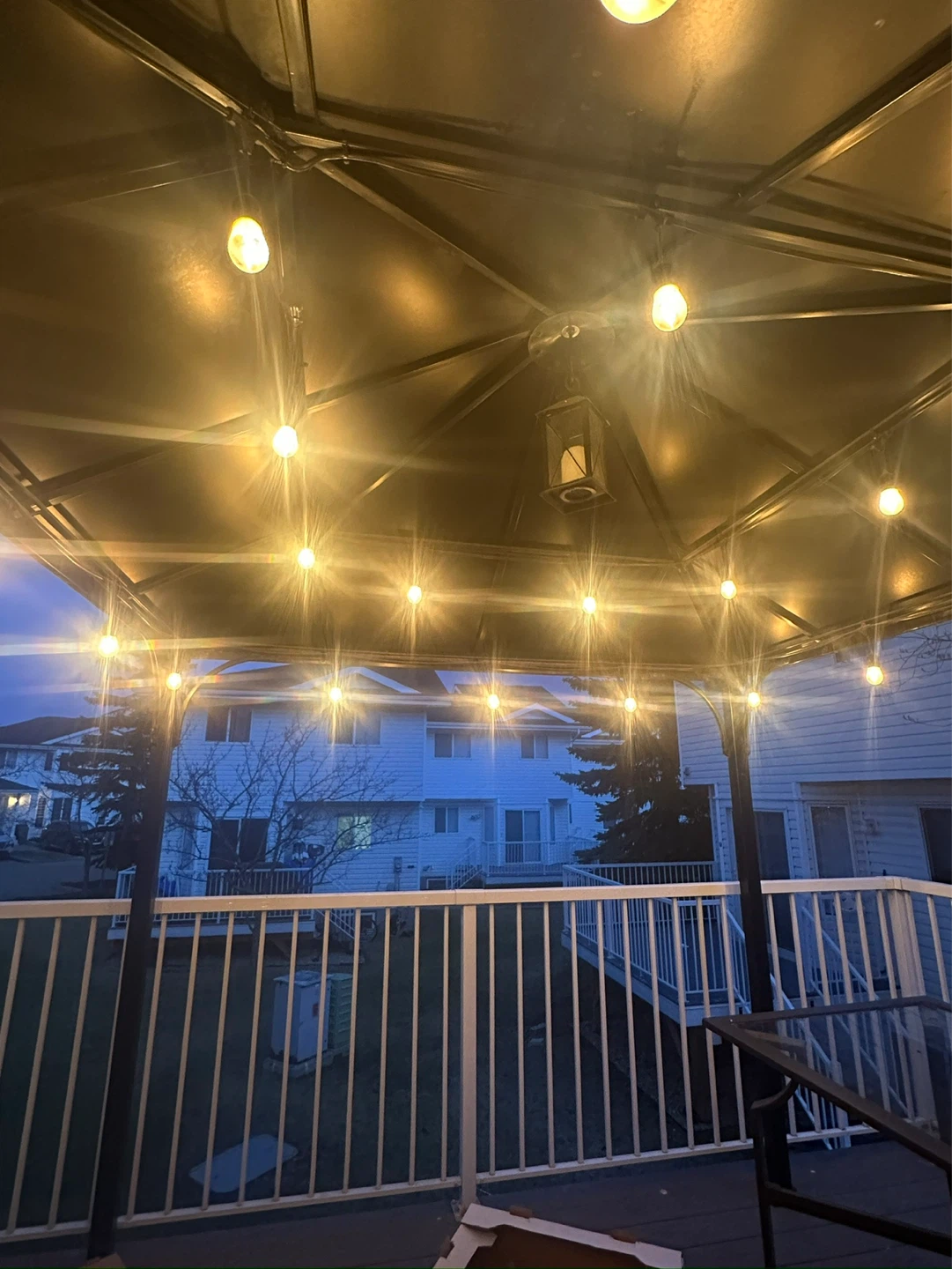 Outdoor Gazebo with String Lights and Lantern - photo 4