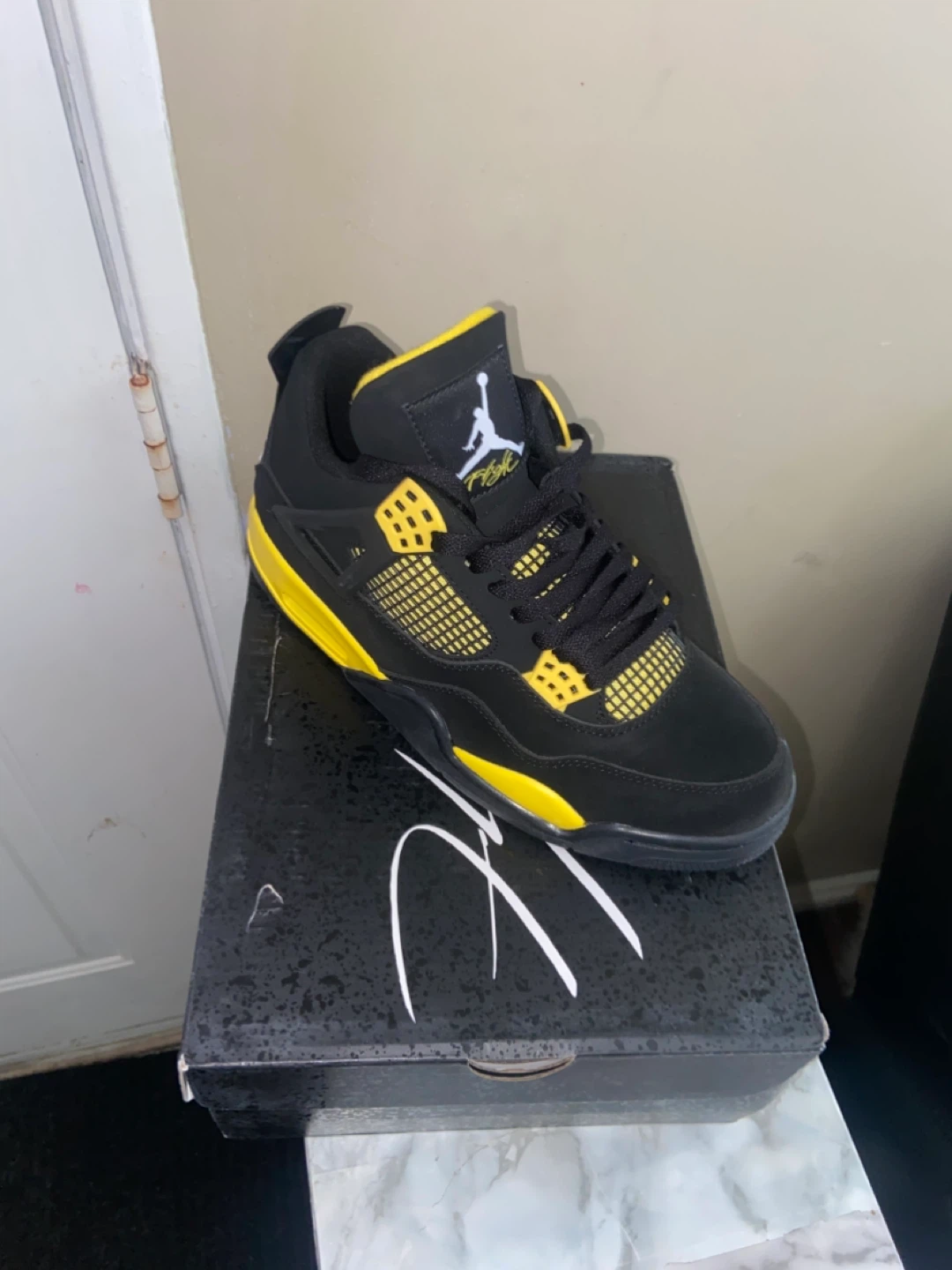 Air Jordan 4 'Lightning' Black Yellow - photo 3