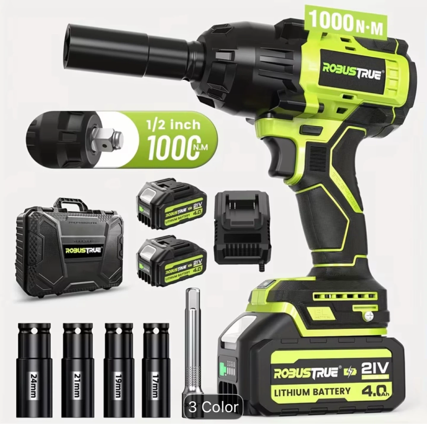 ROBUSTRUE Cordless Impact Wrench Kit (1000Nm) - photo 3